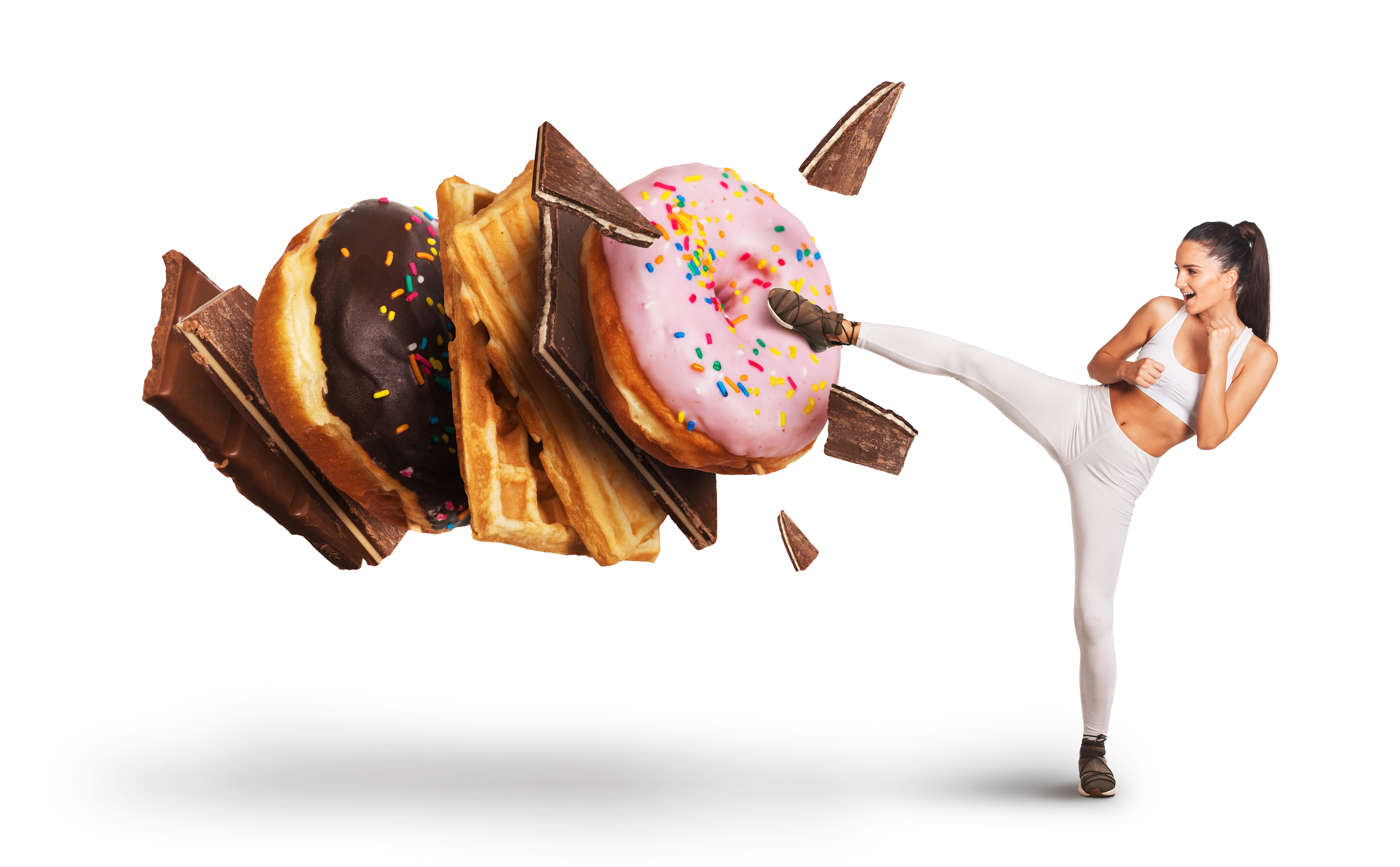Fit,Young,Woman,Fighting,Off,Sweets,And,Candy Kick your sugar habit