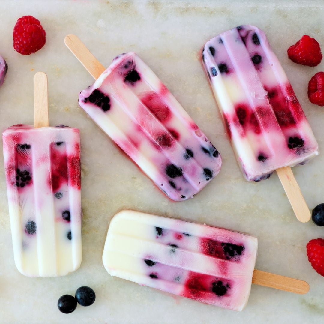 Frozen Berry Yogurt Popsicle image